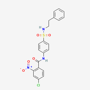 molecular formula C21H18ClN3O5S B3535722 4-chloro-2-nitro-N-(4-{[(2-phenylethyl)amino]sulfonyl}phenyl)benzamide 