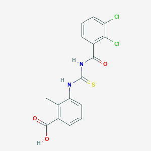 molecular formula C16H12Cl2N2O3S B3535725 3-({[(2,3-dichlorobenzoyl)amino]carbonothioyl}amino)-2-methylbenzoic acid 