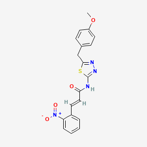 molecular formula C19H16N4O4S B3535741 N-[5-(4-methoxybenzyl)-1,3,4-thiadiazol-2-yl]-3-(2-nitrophenyl)acrylamide 