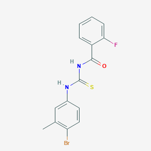 molecular formula C15H12BrFN2OS B3535759 N-{[(4-bromo-3-methylphenyl)amino]carbonothioyl}-2-fluorobenzamide 