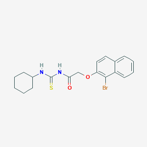 molecular formula C19H21BrN2O2S B3535761 2-[(1-bromo-2-naphthyl)oxy]-N-[(cyclohexylamino)carbonothioyl]acetamide 
