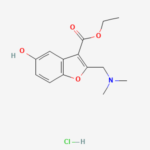 molecular formula C14H18ClNO4 B3535768 ethyl 2-[(dimethylamino)methyl]-5-hydroxy-1-benzofuran-3-carboxylate hydrochloride 