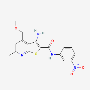 molecular formula C17H16N4O4S B3535791 3-amino-4-(methoxymethyl)-6-methyl-N-(3-nitrophenyl)thieno[2,3-b]pyridine-2-carboxamide 