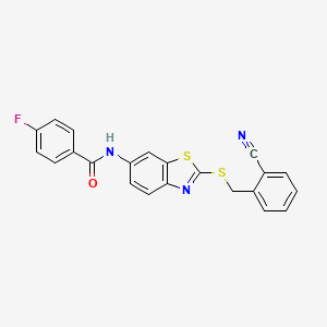 N-{2-[(2-cyanobenzyl)thio]-1,3-benzothiazol-6-yl}-4-fluorobenzamide