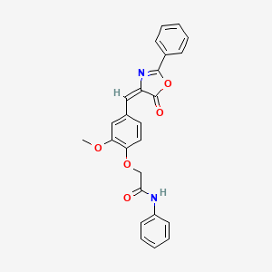 2-{2-methoxy-4-[(5-oxo-2-phenyl-1,3-oxazol-4(5H)-ylidene)methyl]phenoxy}-N-phenylacetamide