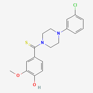 molecular formula C18H19ClN2O2S B3535815 4-{[4-(3-chlorophenyl)-1-piperazinyl]carbonothioyl}-2-methoxyphenol 