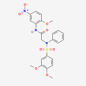 molecular formula C23H23N3O8S B3535819 N~2~-[(3,4-dimethoxyphenyl)sulfonyl]-N~1~-(2-methoxy-5-nitrophenyl)-N~2~-phenylglycinamide 