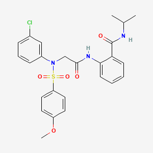 molecular formula C25H26ClN3O5S B3535821 2-({N-(3-chlorophenyl)-N-[(4-methoxyphenyl)sulfonyl]glycyl}amino)-N-isopropylbenzamide 