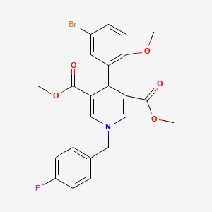 molecular formula C23H21BrFNO5 B3535851 dimethyl 4-(5-bromo-2-methoxyphenyl)-1-(4-fluorobenzyl)-1,4-dihydro-3,5-pyridinedicarboxylate 