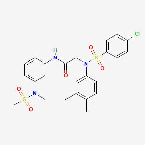 molecular formula C24H26ClN3O5S2 B3535856 N~2~-[(4-chlorophenyl)sulfonyl]-N~2~-(3,4-dimethylphenyl)-N~1~-{3-[methyl(methylsulfonyl)amino]phenyl}glycinamide 