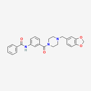 molecular formula C26H25N3O4 B3535859 N-(3-{[4-(1,3-benzodioxol-5-ylmethyl)-1-piperazinyl]carbonyl}phenyl)benzamide 