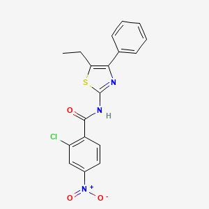 2-chloro-N-(5-ethyl-4-phenyl-1,3-thiazol-2-yl)-4-nitrobenzamide