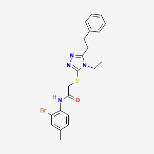 molecular formula C21H23BrN4OS B3535888 N-(2-bromo-4-methylphenyl)-2-{[4-ethyl-5-(2-phenylethyl)-4H-1,2,4-triazol-3-yl]thio}acetamide 