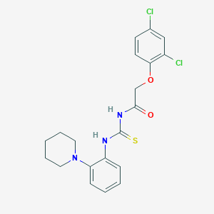 molecular formula C20H21Cl2N3O2S B3535889 2-(2,4-dichlorophenoxy)-N-({[2-(1-piperidinyl)phenyl]amino}carbonothioyl)acetamide 