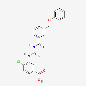 molecular formula C22H17ClN2O4S B3535896 4-chloro-3-[({[3-(phenoxymethyl)benzoyl]amino}carbonothioyl)amino]benzoic acid 