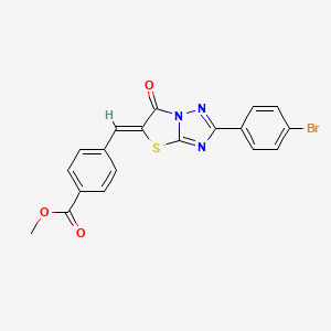 molecular formula C19H12BrN3O3S B3535897 methyl 4-{[2-(4-bromophenyl)-6-oxo[1,3]thiazolo[3,2-b][1,2,4]triazol-5(6H)-ylidene]methyl}benzoate 