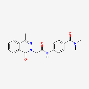 molecular formula C20H20N4O3 B3535923 N,N-dimethyl-4-{[(4-methyl-1-oxo-2(1H)-phthalazinyl)acetyl]amino}benzamide 