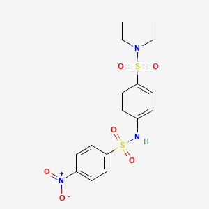 molecular formula C16H19N3O6S2 B3535943 N-{4-[(diethylamino)sulfonyl]phenyl}-4-nitrobenzenesulfonamide 