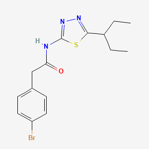 molecular formula C15H18BrN3OS B3535948 2-(4-bromophenyl)-N-[5-(1-ethylpropyl)-1,3,4-thiadiazol-2-yl]acetamide 
