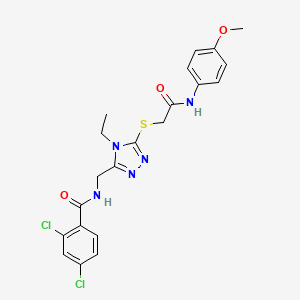 molecular formula C21H21Cl2N5O3S B3535958 2,4-dichloro-N-{[4-ethyl-5-({2-[(4-methoxyphenyl)amino]-2-oxoethyl}thio)-4H-1,2,4-triazol-3-yl]methyl}benzamide 
