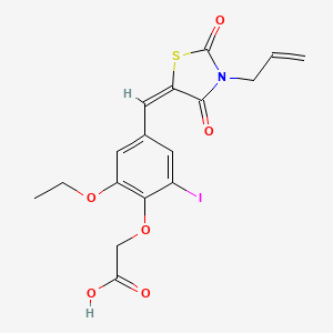molecular formula C17H16INO6S B3535965 {4-[(3-allyl-2,4-dioxo-1,3-thiazolidin-5-ylidene)methyl]-2-ethoxy-6-iodophenoxy}acetic acid 