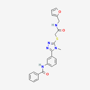 molecular formula C23H21N5O3S B3535979 N-{3-[5-({2-[(2-furylmethyl)amino]-2-oxoethyl}thio)-4-methyl-4H-1,2,4-triazol-3-yl]phenyl}benzamide 