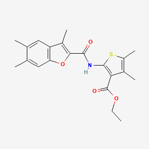 molecular formula C21H23NO4S B3535984 ethyl 4,5-dimethyl-2-{[(3,5,6-trimethyl-1-benzofuran-2-yl)carbonyl]amino}-3-thiophenecarboxylate 