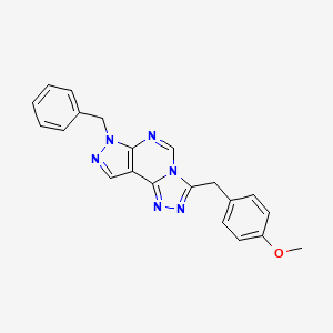 molecular formula C21H18N6O B3535992 7-benzyl-3-(4-methoxybenzyl)-7H-pyrazolo[4,3-e][1,2,4]triazolo[4,3-c]pyrimidine 