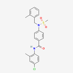 molecular formula C23H23ClN2O3S B3536003 N-(4-chloro-2-methylphenyl)-4-[(2-methylbenzyl)(methylsulfonyl)amino]benzamide 