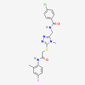 molecular formula C20H19ClIN5O2S B3536020 4-chloro-N-{[5-({2-[(4-iodo-2-methylphenyl)amino]-2-oxoethyl}thio)-4-methyl-4H-1,2,4-triazol-3-yl]methyl}benzamide 