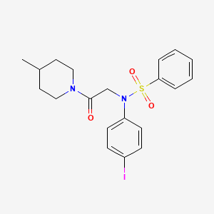 molecular formula C20H23IN2O3S B3536026 N-(4-Iodo-phenyl)-N-[2-(4-methyl-piperidin-1-yl)-2-oxo-ethyl]-benzenesulfonamide 