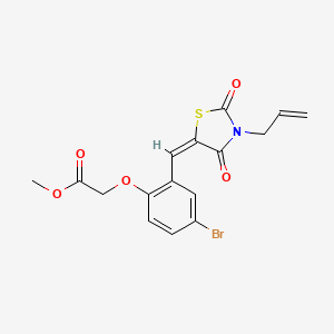 molecular formula C16H14BrNO5S B3536031 methyl {2-[(3-allyl-2,4-dioxo-1,3-thiazolidin-5-ylidene)methyl]-4-bromophenoxy}acetate 