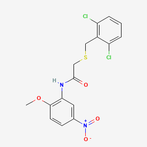 molecular formula C16H14Cl2N2O4S B3536032 2-[(2,6-dichlorobenzyl)thio]-N-(2-methoxy-5-nitrophenyl)acetamide 
