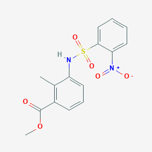 molecular formula C15H14N2O6S B3536035 methyl 2-methyl-3-{[(2-nitrophenyl)sulfonyl]amino}benzoate 