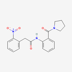 molecular formula C19H19N3O4 B3536038 2-(2-nitrophenyl)-N-[2-(1-pyrrolidinylcarbonyl)phenyl]acetamide 
