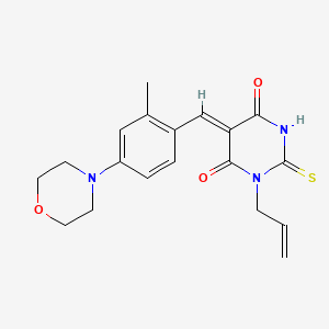 molecular formula C19H21N3O3S B3536039 1-allyl-5-[2-methyl-4-(4-morpholinyl)benzylidene]-2-thioxodihydro-4,6(1H,5H)-pyrimidinedione 