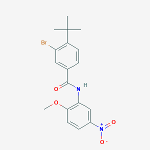 molecular formula C18H19BrN2O4 B3536044 3-bromo-4-tert-butyl-N-(2-methoxy-5-nitrophenyl)benzamide 