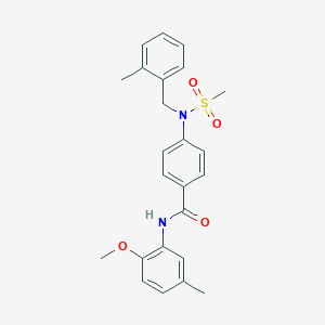 N-(2-methoxy-5-methylphenyl)-4-[(2-methylbenzyl)(methylsulfonyl)amino]benzamide