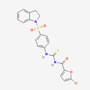 molecular formula C20H16BrN3O4S2 B3536061 5-bromo-N-({[4-(2,3-dihydro-1H-indol-1-ylsulfonyl)phenyl]amino}carbonothioyl)-2-furamide 