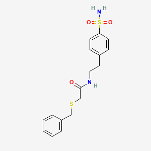 molecular formula C17H20N2O3S2 B3536070 N-{2-[4-(aminosulfonyl)phenyl]ethyl}-2-(benzylthio)acetamide 