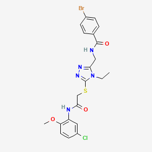 molecular formula C21H21BrClN5O3S B3536081 4-bromo-N-{[5-({2-[(5-chloro-2-methoxyphenyl)amino]-2-oxoethyl}thio)-4-ethyl-4H-1,2,4-triazol-3-yl]methyl}benzamide 