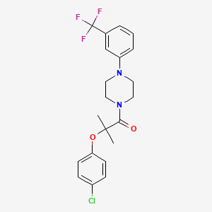 molecular formula C21H22ClF3N2O2 B3536088 1-[2-(4-chlorophenoxy)-2-methylpropanoyl]-4-[3-(trifluoromethyl)phenyl]piperazine 