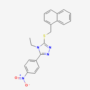 molecular formula C21H18N4O2S B3536104 4-ethyl-3-[(1-naphthylmethyl)thio]-5-(4-nitrophenyl)-4H-1,2,4-triazole 