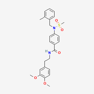 molecular formula C26H30N2O5S B3536127 N-[2-(3,4-dimethoxyphenyl)ethyl]-4-[(2-methylbenzyl)(methylsulfonyl)amino]benzamide 