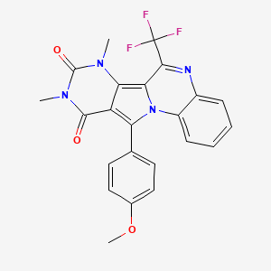 molecular formula C23H17F3N4O3 B3536132 11-(4-methoxyphenyl)-7,9-dimethyl-6-(trifluoromethyl)pyrimido[4',5':3,4]pyrrolo[1,2-a]quinoxaline-8,10(7H,9H)-dione 