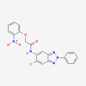 molecular formula C20H14ClN5O4 B3536144 N-(6-chloro-2-phenyl-2H-1,2,3-benzotriazol-5-yl)-2-(2-nitrophenoxy)acetamide 