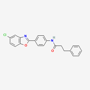 molecular formula C22H17ClN2O2 B3536151 N-[4-(5-chloro-1,3-benzoxazol-2-yl)phenyl]-3-phenylpropanamide 