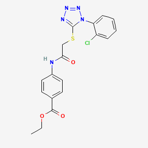 molecular formula C18H16ClN5O3S B3536170 ethyl 4-[({[1-(2-chlorophenyl)-1H-tetrazol-5-yl]thio}acetyl)amino]benzoate 