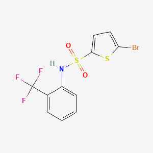 molecular formula C11H7BrF3NO2S2 B3536175 5-bromo-N-[2-(trifluoromethyl)phenyl]-2-thiophenesulfonamide 