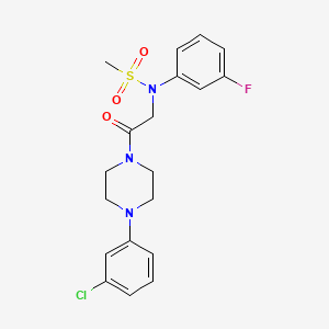 molecular formula C19H21ClFN3O3S B3536191 N-{2-[4-(3-Chloro-phenyl)-piperazin-1-yl]-2-oxo-ethyl}-N-(3-fluoro-phenyl)-methanesulfonamide 
